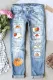 Pumpkin Shift Casual Ripped Jeans