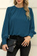 Padded Shoulder Buttoned Cuffs Pleated Loose Blouse