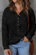 Plus Size Corded Long Sleeve Collared Henley Top