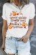 Pumpkin Letter Round Neck Casual T-Shirts