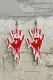 Halloween Horror Skull Blood Stained Handprint May Help Acrylic Earrings