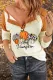 Pumpkin Button Colorblock Round Neck Basic Sweatshirts