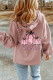 WEAR Pink Plaid Pumpkin Graphic Flap Pocket Drawstring Hood Zip Up Jacket