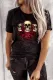 Skull Round Neck Shift Casual T-Shirts