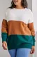 Patchwork Of Shoulder Shift Casual Plus Size Sweaters