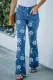 Orchid Graphic Bell Bottom Denim Pants