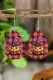 Halloween Pumpkin Plaid Graphic Earrings
