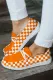 Orange Plaid Graphic Daily Flat Shoes