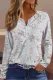 Floral V Neck Shift Casual Blouse Long Sleeve Top