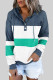 Color Block Striped Button Hoodies