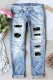 American Football Shift Casual Ripped Jeans