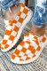 Orange Plaid Daily Flat Shoes