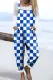 Checherboard Plaid Graphic Casual Jumpsuits