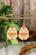 Orange American Football Checkerboard Earrings