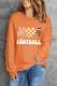 Orange American Football Checkerboard Round Neck Shift Casual Sweatshirts