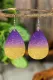 Ombre Purple Gold Drop Earrings