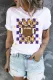 American Football Checkerboard Round Neck Casual T-Shirts