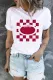 American Football Checkerboard Graphic Round Neck Casual T-Shirts