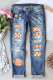 Orange Checkerboard American Football Shift Casual Ripped Jeans
