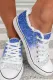 Blue Ombre Glitter Flats Canvas Shoes