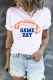 Game Day Letter Round Neck Casual T-Shirts