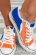 Orange Blue Football Flats Canvas Shoes