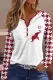 American Football Houndstooth  V Neck Casual Tops