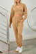 3 Piece Sets Outfit Ribbed Sweatshirt Crop Tank Top Sweatpants Jumpsuit Romper Set