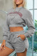 Casua Long Sleeve Sweatshirt and Shorts 2 Piece Outfits Jogging Suits