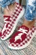 Red Football Elephant Houndstooth Flats Slip-on Shoes