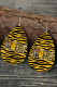 Tiger Yellow American Football Earrings