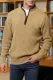 Quarter Button Sweater Pullover Cable Knit Henley Mock Neck Sweater