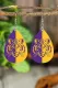 Tiger Purple Yellow Drop Earrings