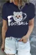 Tiger Football Graphic Round Neck Shift Casual T-Shirts