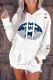 Star Ripped Hooded Shift Casual Hoodie