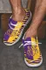 Purple Yellow Stripe Slip-on Shoes