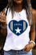 Love Heart Star Round Neck Casual Tank Tops