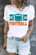 American Football Striped Round Neck Casual T-Shirts
