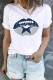 American Football Lips Star Round Neck Shift Casual T-Shirts