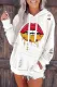 Color Block Lip Graphic Ripped Hooded Shift Casual Hoodie