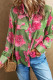 Floral Print Pleated Detail Puff Sleeve Shirt
