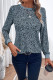 Leopard Round Neck Shift Casual Blouse