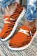 American football Orange Flats Boat Slip-on Shoes