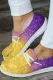 American football Yellow Purple Flats Slip-on Boat Shoes
