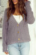 Button V Neck Shift Casual Cardigans