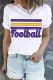 American Football Letter Round Neck Shift Casual T-Shirts