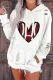 American Football Heart-shaped Ripped Hooded Shift Casual Hoodie