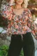 Floral Round Neck Shift Casual Blouse