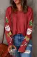 Christmas Round Neck Shift Casual Blouse