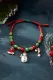 Santa Claus Cane Beaded Hand-woven Adjustable Bracelets